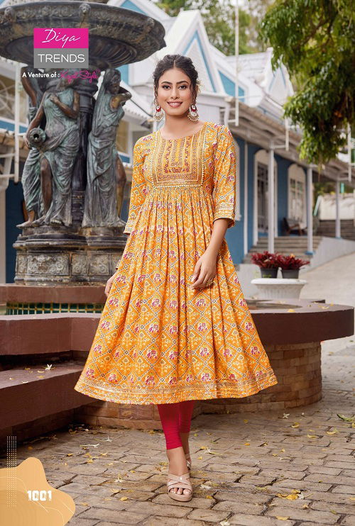 Colour Flair 1 New Stylish Fancy Wear Embroidery Kurti Collection
